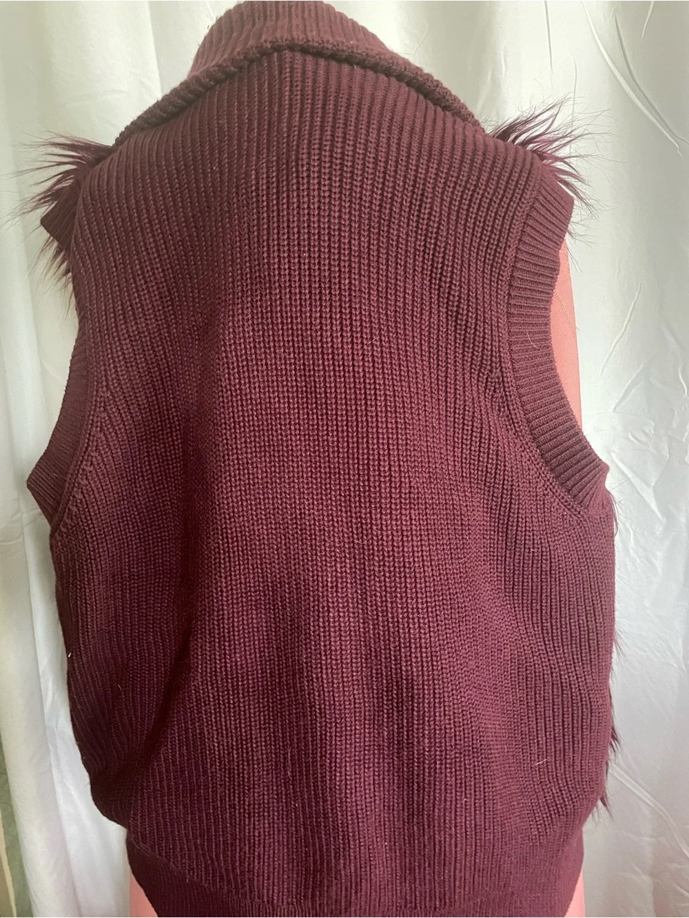 Michael Kors Ribbed Knit Sweater Vest in Wine